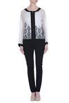 Shop Varsha Wadhwa White Organza Sheer Bomber Jacket With Applique Work Online at Aza Fashions Shop_Varsha Wadhwa_White Organza Sheer Bomber Jacket With Applique Work_Online_at_Aza_Fashions