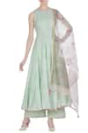 Buy_Priyanka Jain_Green Jewel Frilly Layered Kurta Set _at_Aza_Fashions