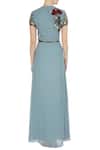 Shop_Huemn_Blue Asymmetric Embroidered Gown _at_Aza_Fashions