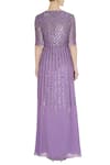 Shop_Huemn_Purple Asymmetric Violet Georgette Silk Embroidered Gown _at_Aza_Fashions