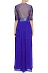 Shop_Huemn_Blue Embellished Flared Gown_at_Aza_Fashions