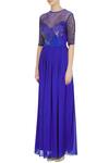 Buy_Huemn_Blue Embellished Flared Gown_Online_at_Aza_Fashions