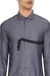 Dhruv Vaish_Grey Cotton Shirt  _at_Aza_Fashions