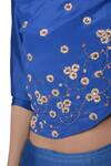Buy_5X by Ajit Kumar_Blue Embroidered Chanderi Silk Lehenga Set_Online_at_Aza_Fashions