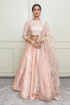 Buy_Sheetal Batra_Pink Pure Raw Silk Embroidery Round Lehenga Set _at_Aza_Fashions