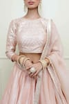 Buy_Sheetal Batra_Pink Pure Raw Silk Embroidery Round Lehenga Set _Online_at_Aza_Fashions