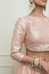 Shop_Sheetal Batra_Pink Pure Raw Silk Embroidery Round Lehenga Set _Online_at_Aza_Fashions