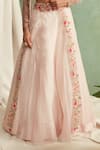 Buy_Priyanka Jain_Pink Organza V Neck Jacket And Lehenga Set _Online_at_Aza_Fashions