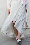 Shop Nikasha White Cotton Embroidered Wrap Skirt Online at Aza Fashions Shop_Nikasha_White Cotton Embroidered Wrap Skirt _Online_at_Aza_Fashions