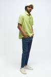 Buy_Terra Luna_Green 100% Organic Handloom Cotton Plain Terra Luna Rugby T-shirt _at_Aza_Fashions