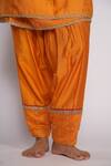 Shop_Pants and Pajamas_Orange Chanderi Pant_Online_at_Aza_Fashions