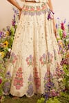 Chandrima_Ivory Chanderi Embroidered Thread Botanical Cut Work Lehenga _Online_at_Aza_Fashions