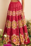 Buy_Chandrima_Fuchsia Chanderi Embroidered Thread Blooming Flower Lehenga _Online_at_Aza_Fashions