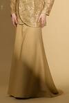 Buy_Geisha Designs_Gold Nylon Embroidered Sequins Shawl Lapel Jacket And Long Skirt Set  _Online_at_Aza_Fashions