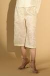 Buy_Geisha Designs_Off White Nylon Embroidered Beads Collared Neck Jacket And Culottes Set  _Online_at_Aza_Fashions