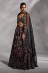 Divya Aggarwal Black Blouse , Dupatta Organza, Lehenga Dupion Valora Set Online at Aza Fashions Divya Aggarwal_Black Blouse , Dupatta Organza, Lehenga Dupion Valora Set_Online_at_Aza_Fashions