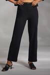 Divya Aggarwal_Black Rough Interlock Embroidery Bead Work Audra Embellished Jacket Pant Set _at_Aza_Fashions