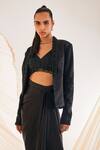 Shop Divya Aggarwal Black , Silk Sequins, Debro Hand Embroidered Blazer Skirt Set Online at Aza Fashions Shop_Divya Aggarwal_Black , Silk Sequins, Debro Hand Embroidered Blazer Skirt Set _Online_at_Aza_Fashions