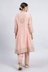 Shop_Sheetal Batra_Pink Kurta Chanderi  Salwar - Bamber Satin Dupatta Naazira Set _at_Aza_Fashions