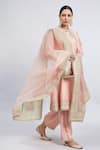 Buy_Sheetal Batra_Pink Kurta Chanderi  Salwar - Bamber Satin Dupatta Naazira Set _at_Aza_Fashions