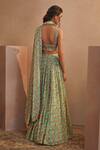 Shop_Aneesh Agarwaal_Green Georgette And Embroidery Floral Square Neck Lehenga Set _at_Aza_Fashions