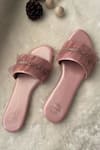 Buy_Modanta Footwear_Pink Artificial Leather Ruffle Embellished Flats_at_Aza_Fashions