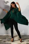 Buy Tasuvure Green Pleated Polyester Assymetric Cape at Aza Fashions Buy_Tasuvure_Green Pleated Polyester Assymetric Cape _at_Aza_Fashions