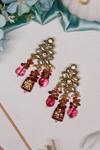 Buy_Ishhaara_Pink Pearls, Stones Flower Shaped Earrings 