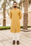 Buy_Soniya G_Yellow Lucknowi Kurta And Salwar Set _at_Aza_Fashions