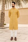 Shop_Soniya G_Yellow Lucknowi Kurta And Salwar Set _at_Aza_Fashions