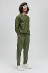 Buy_Terra Luna_Green 100% Organic Handloom Oxford Cotton Printed Moon Bloom Mega Sweatshirt _at_Aza_Fashions