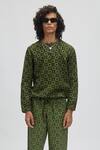 Terra Luna_Green 100% Organic Handloom Oxford Cotton Printed Moon Bloom Mega Sweatshirt _Online_at_Aza_Fashions