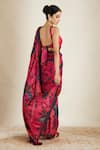 Shop_Astha Narang_Pink Silk Floral Print Saree  _at_Aza_Fashions