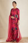 Buy Astha Narang Pink Silk, Net, Crepe Round Floral Print Kurta Set Online at Aza Fashions Buy_Astha Narang_Pink Silk, Net, Crepe Round Floral Print Kurta Set _Online_at_Aza_Fashions