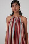 Shop_The Summer House_Multi Color Certified Organic Cotton Cambric Knox Stripe Pattern Dress_Online_at_Aza_Fashions