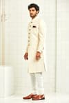 Buy_Rajesh Pratap Singh_White Viscose Quilted Sherwani _Online_at_Aza_Fashions