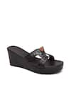 Buy_Tissr_Black Woven Leather Wedges _at_Aza_Fashions