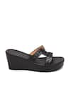 Tissr_Black Woven Leather Wedges _Online_at_Aza_Fashions