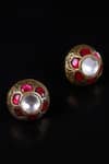 Buy_Osvag India_Gold Plated Diamonds, Stones Polki Embellished Studs _at_Aza_Fashions