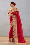 Torani_Red Silk Organza Embroidered Dori Sindoori Yashaswini Saree  _Online_at_Aza_Fashions