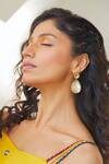 Osvag India_Gold Plated Mirrors Polki Embellished Earrings _Online_at_Aza_Fashions