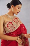 Shop_Torani_Red Silk Organza Embroidered Dori Sindoori Yashaswini Saree  _Online_at_Aza_Fashions