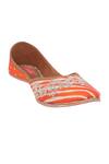 Buy_Imlee Jaipur_Orange Embroidered Pittan Juttis _Online_at_Aza_Fashions