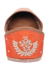 Shop_Imlee Jaipur_Orange Embroidered Pittan Juttis _Online_at_Aza_Fashions