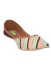 Buy_Imlee Jaipur_Multi Color Embroidered Leheriya And Leaf Juttis _Online_at_Aza_Fashions