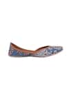 Imlee Jaipur_Blue Printed Flower Juttis _Online_at_Aza_Fashions