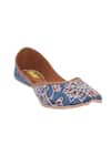 Buy_Imlee Jaipur_Blue Printed Flower Juttis _Online_at_Aza_Fashions