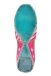 Imlee Jaipur_Fuchsia Embroidered Leheriya Pattern Juttis _at_Aza_Fashions