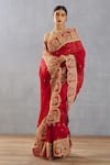 Buy_Torani_Red Silk Organza Embroidered Dori Sindoori Yashaswini Saree  _Online_at_Aza_Fashions