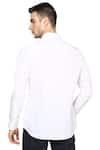 Shop_Noonoo_White Giza Cotton Applique Slim-fit Shirt  _at_Aza_Fashions